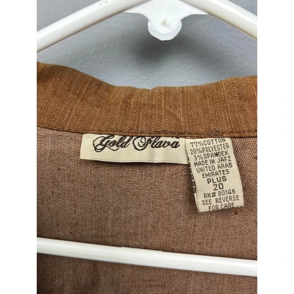 Gold Flava Jacket Womens 20 Brown Cotton Blend Button Front‎ Twill Unlined